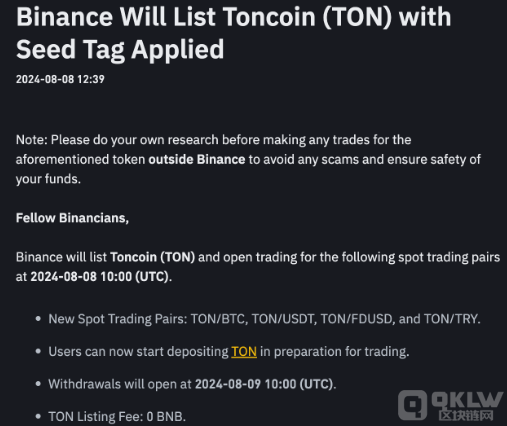 某安宣布上線 Toncoin，價格暴漲近10%圖片