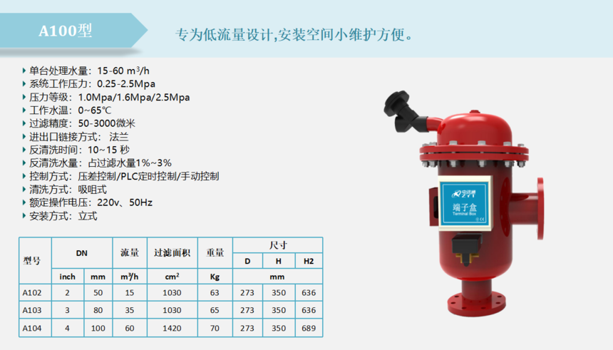 A100吸咀式過濾器設備